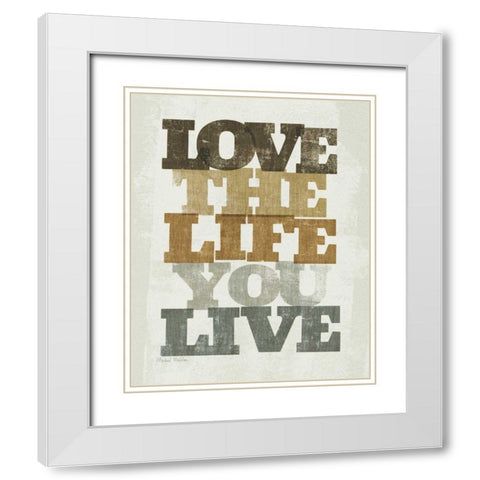 Live and Love II White Modern Wood Framed Art Print with Double Matting by Mullan, Michael