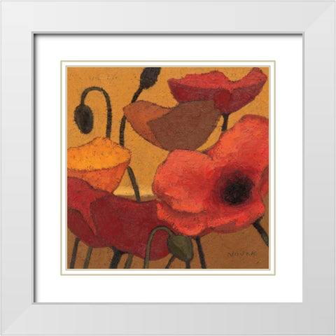 Poppy Curry II White Modern Wood Framed Art Print with Double Matting by Novak, Shirley