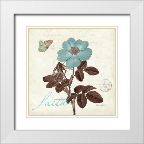 Touch of Blue II - Faith White Modern Wood Framed Art Print with Double Matting by Pertiet, Katie