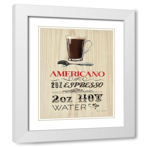 Americano White Modern Wood Framed Art Print with Double Matting by Fabiano, Marco