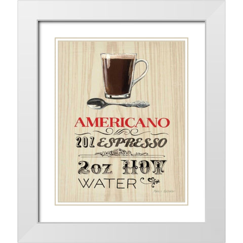 Americano White Modern Wood Framed Art Print with Double Matting by Fabiano, Marco