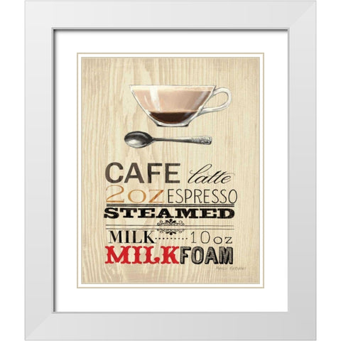 Cafe Latte White Modern Wood Framed Art Print with Double Matting by Fabiano, Marco