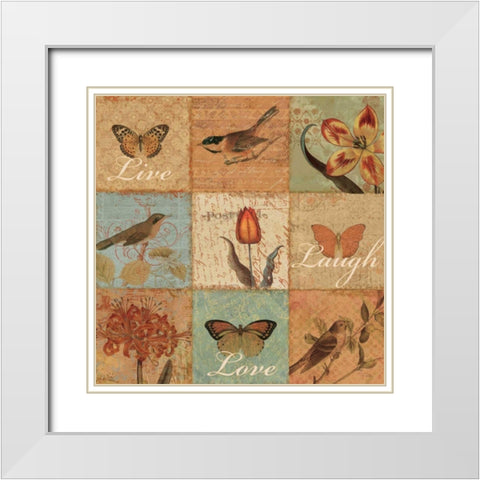 Live Love and Laugh White Modern Wood Framed Art Print with Double Matting by Pelletier, Alain