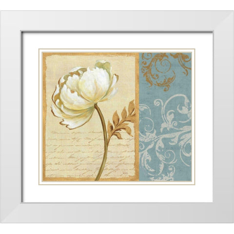 White Beauty II White Modern Wood Framed Art Print with Double Matting by Charron, Veronique