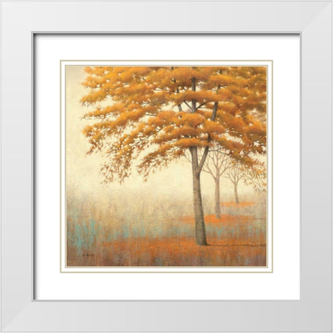 Autumn Trees I White Modern Wood Framed Art Print with Double Matting by Wiens, James