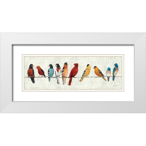 The Usual Suspects - Birds on a Wire White Modern Wood Framed Art Print with Double Matting by Tillmon, Avery