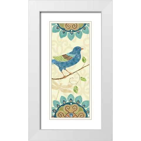 Eastern Tales Bird Panel I White Modern Wood Framed Art Print with Double Matting by Brissonnet, Daphne