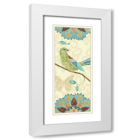 Eastern Tales Bird Panel II White Modern Wood Framed Art Print with Double Matting by Brissonnet, Daphne
