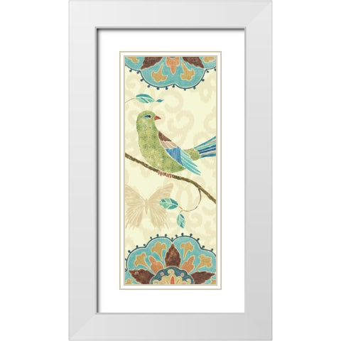 Eastern Tales Bird Panel II White Modern Wood Framed Art Print with Double Matting by Brissonnet, Daphne