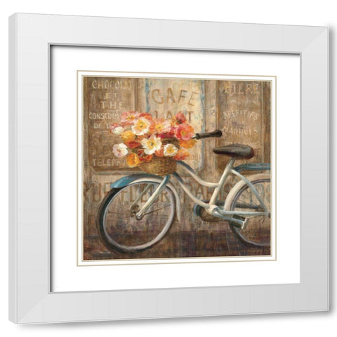 Meet Me at Le Cafe II White Modern Wood Framed Art Print with Double Matting by Nai, Danhui