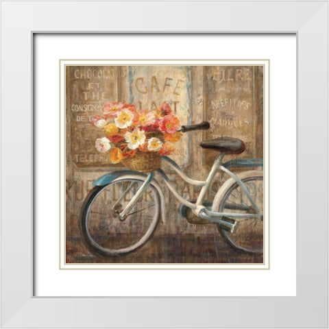 Meet Me at Le Cafe II White Modern Wood Framed Art Print with Double Matting by Nai, Danhui