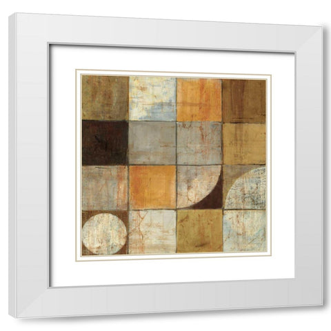 Tango Square I Neutral White Modern Wood Framed Art Print with Double Matting by Schick, Mike