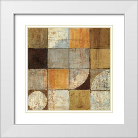 Tango Square I Neutral White Modern Wood Framed Art Print with Double Matting by Schick, Mike