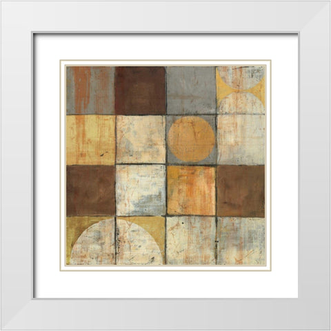 Tango Square II Neutral White Modern Wood Framed Art Print with Double Matting by Schick, Mike
