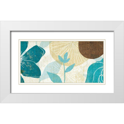 Floral Burst Panel I White Modern Wood Framed Art Print with Double Matting by Mullan, Michael