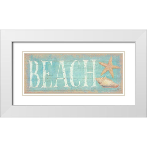 Pastel Beach White Modern Wood Framed Art Print with Double Matting by Brissonnet, Daphne