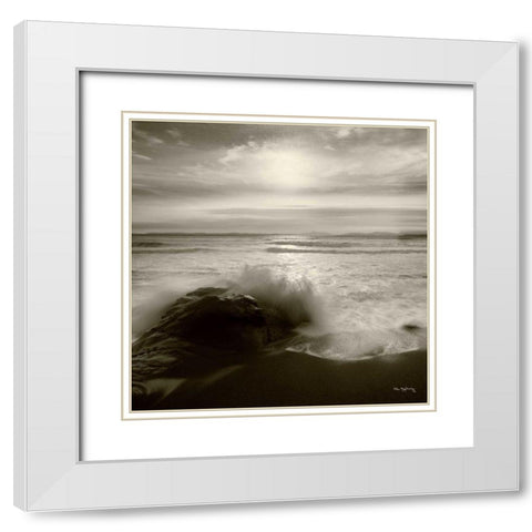 Tides and Waves Square I White Modern Wood Framed Art Print with Double Matting by Audit, Lisa