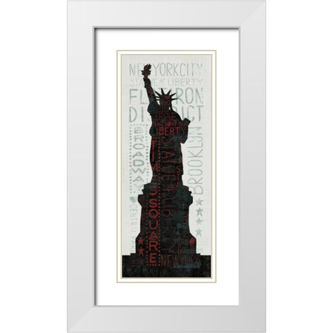 Statue of Liberty - Red  White Modern Wood Framed Art Print with Double Matting by Mullan, Michael