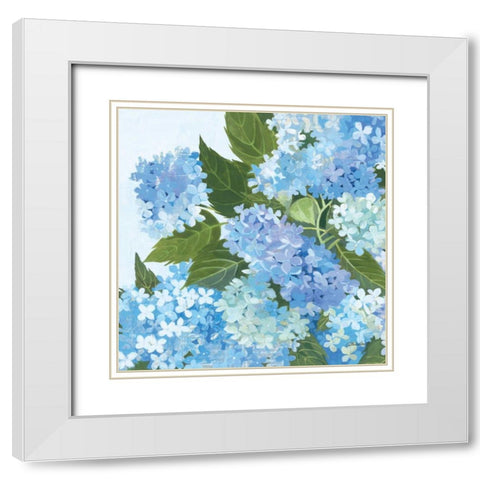 Decorative Hydrangea I White Modern Wood Framed Art Print with Double Matting by Lovell, Kathrine