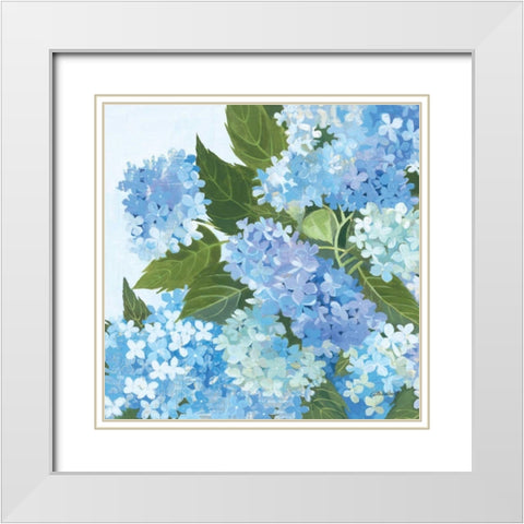 Decorative Hydrangea I White Modern Wood Framed Art Print with Double Matting by Lovell, Kathrine
