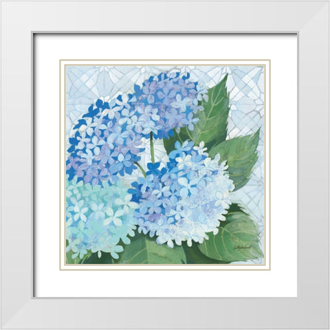 Decorative Hydrangea II White Modern Wood Framed Art Print with Double Matting by Lovell, Kathrine