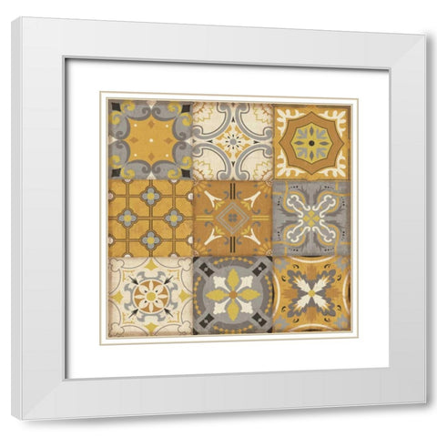 Golden Glow II White Modern Wood Framed Art Print with Double Matting by Pela Studio