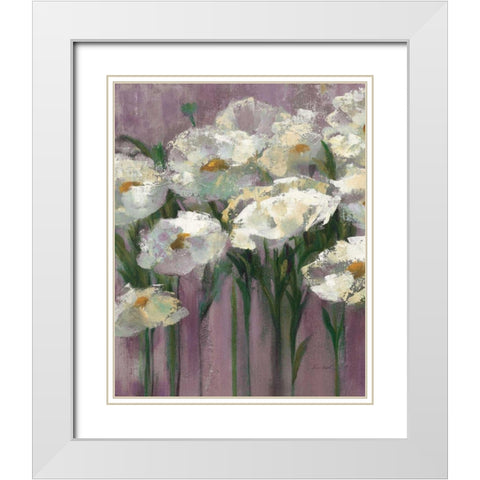Anemones by the Lake Purple II White Modern Wood Framed Art Print with Double Matting by Vassileva, Silvia