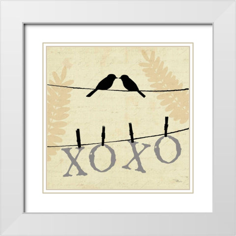 Sweet Tweets III White Modern Wood Framed Art Print with Double Matting by Pela Studio