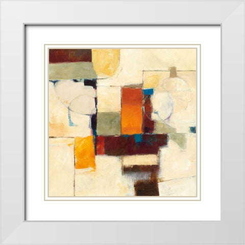 Autumn Patchwork I White Modern Wood Framed Art Print with Double Matting by Schick, Mike