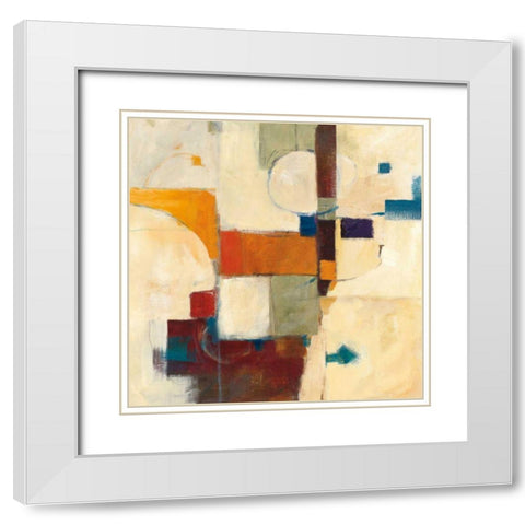 Autumn Patchwork II White Modern Wood Framed Art Print with Double Matting by Schick, Mike