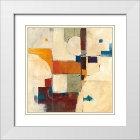 Autumn Patchwork II White Modern Wood Framed Art Print with Double Matting by Schick, Mike