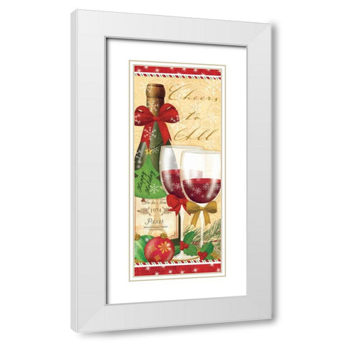 Holiday Cheers I White Modern Wood Framed Art Print with Double Matting by Charron, Veronique