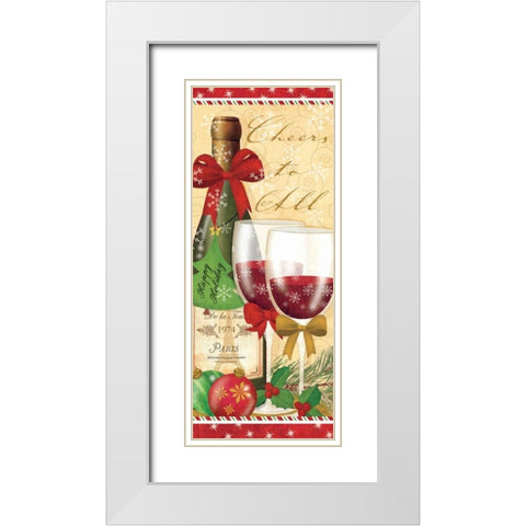 Holiday Cheers I White Modern Wood Framed Art Print with Double Matting by Charron, Veronique