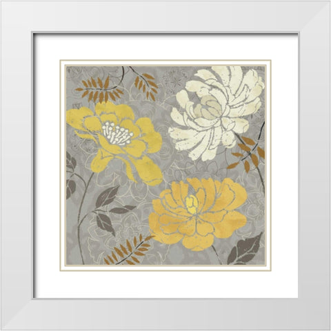 Morning Tones Gold I White Modern Wood Framed Art Print with Double Matting by Brissonnet, Daphne