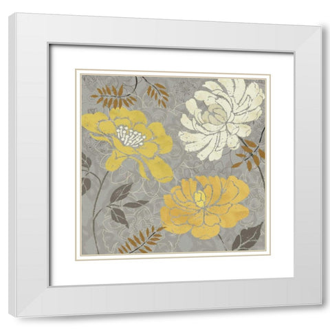 Morning Tones Gold I White Modern Wood Framed Art Print with Double Matting by Brissonnet, Daphne