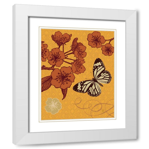 Orchard Bloom White Modern Wood Framed Art Print with Double Matting by Studio Mousseau