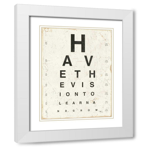 Eye Chart II White Modern Wood Framed Art Print with Double Matting by Pela Studio