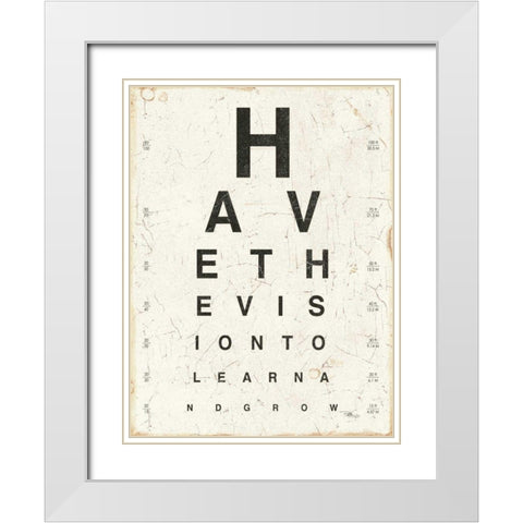 Eye Chart II White Modern Wood Framed Art Print with Double Matting by Pela Studio
