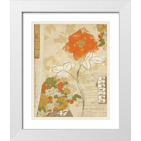 Collaged Botanicals I White Modern Wood Framed Art Print with Double Matting by Pertiet, Katie