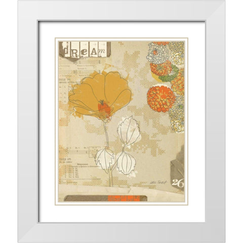 Collaged Botanicals II White Modern Wood Framed Art Print with Double Matting by Pertiet, Katie