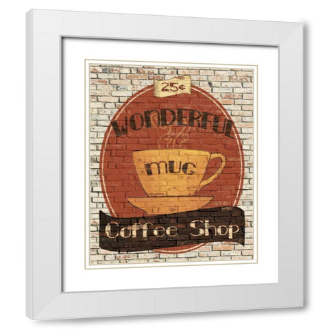 Wonderful Coffee Shop White Modern Wood Framed Art Print with Double Matting by Tillmon, Avery