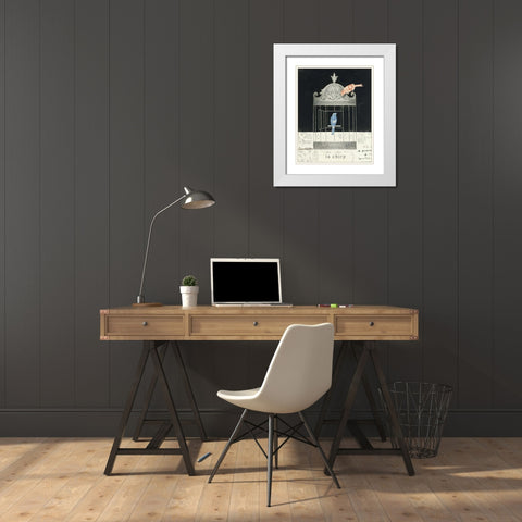 La Chirp White Modern Wood Framed Art Print with Double Matting by Adams, Emily