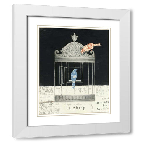 La Chirp White Modern Wood Framed Art Print with Double Matting by Adams, Emily