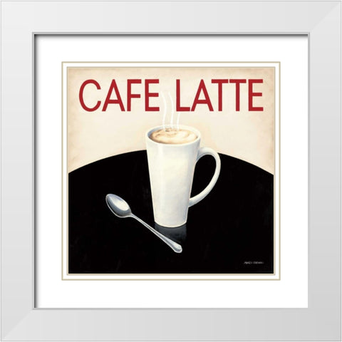 Cafe Moderne I White Modern Wood Framed Art Print with Double Matting by Fabiano, Marco