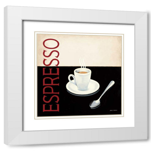 Cafe Moderne IV White Modern Wood Framed Art Print with Double Matting by Fabiano, Marco