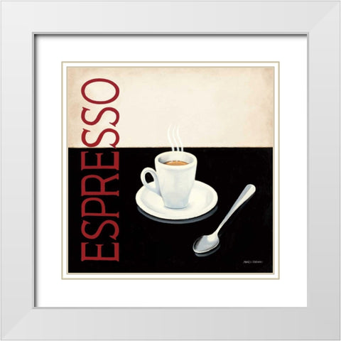 Cafe Moderne IV White Modern Wood Framed Art Print with Double Matting by Fabiano, Marco
