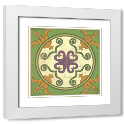 Fresh Herbs Tile I White Modern Wood Framed Art Print with Double Matting by Charron, Veronique