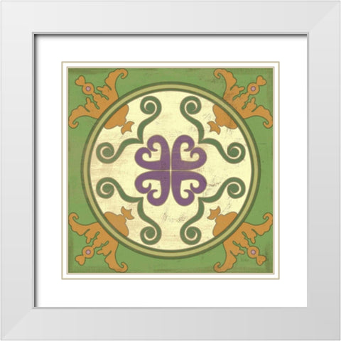 Fresh Herbs Tile I White Modern Wood Framed Art Print with Double Matting by Charron, Veronique