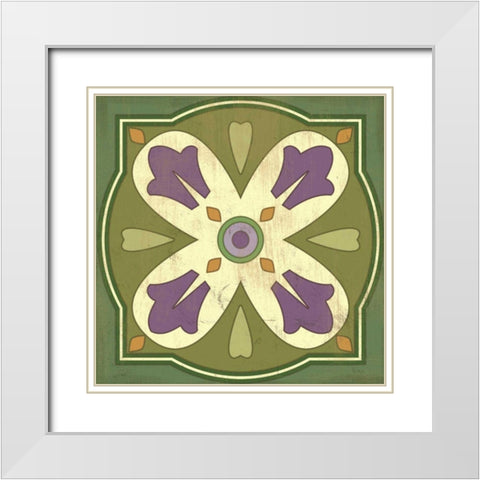 Fresh Herbs Tile III White Modern Wood Framed Art Print with Double Matting by Charron, Veronique