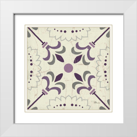Lavender Glow Square II White Modern Wood Framed Art Print with Double Matting by Pela Studio